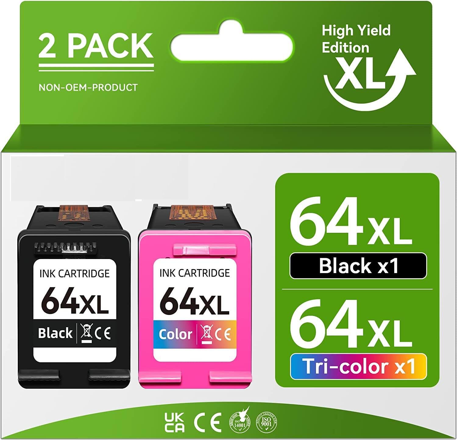 Refurbished for HP 64XL Black Color Ink Cartridge N9J92AN N9J91AN HP 6252 6255