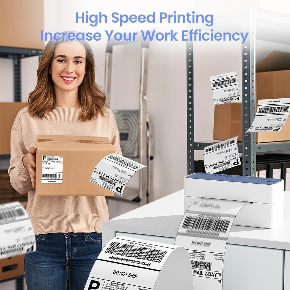 Phomemo Thermal Label Printer Bluetooth 4×6 Shipping Label for Royal Mail lot US