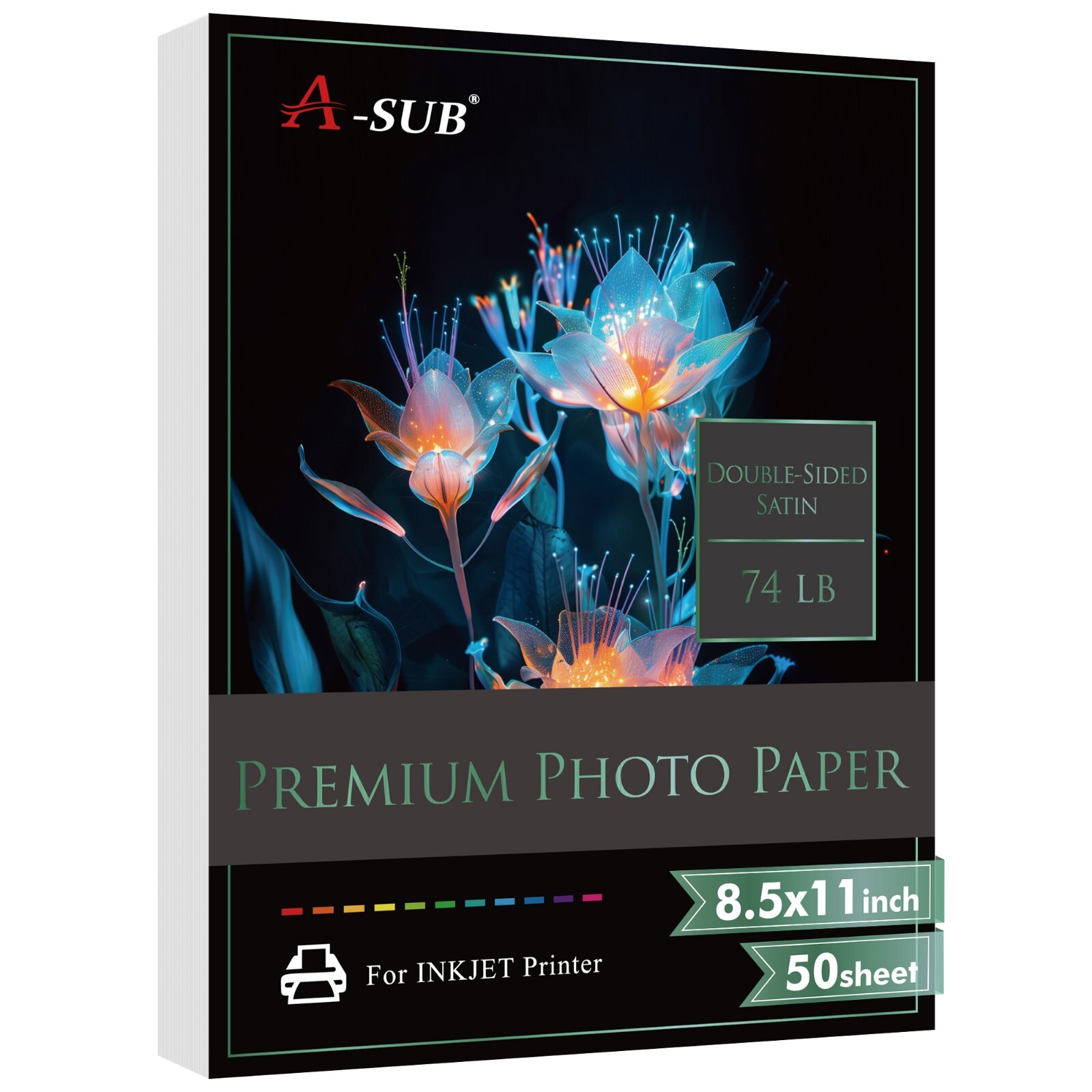 Lot A-SUB Premium 74lb Double-Sided Satin Photo Paper 8.5×11, 11×17 280g Inkjet