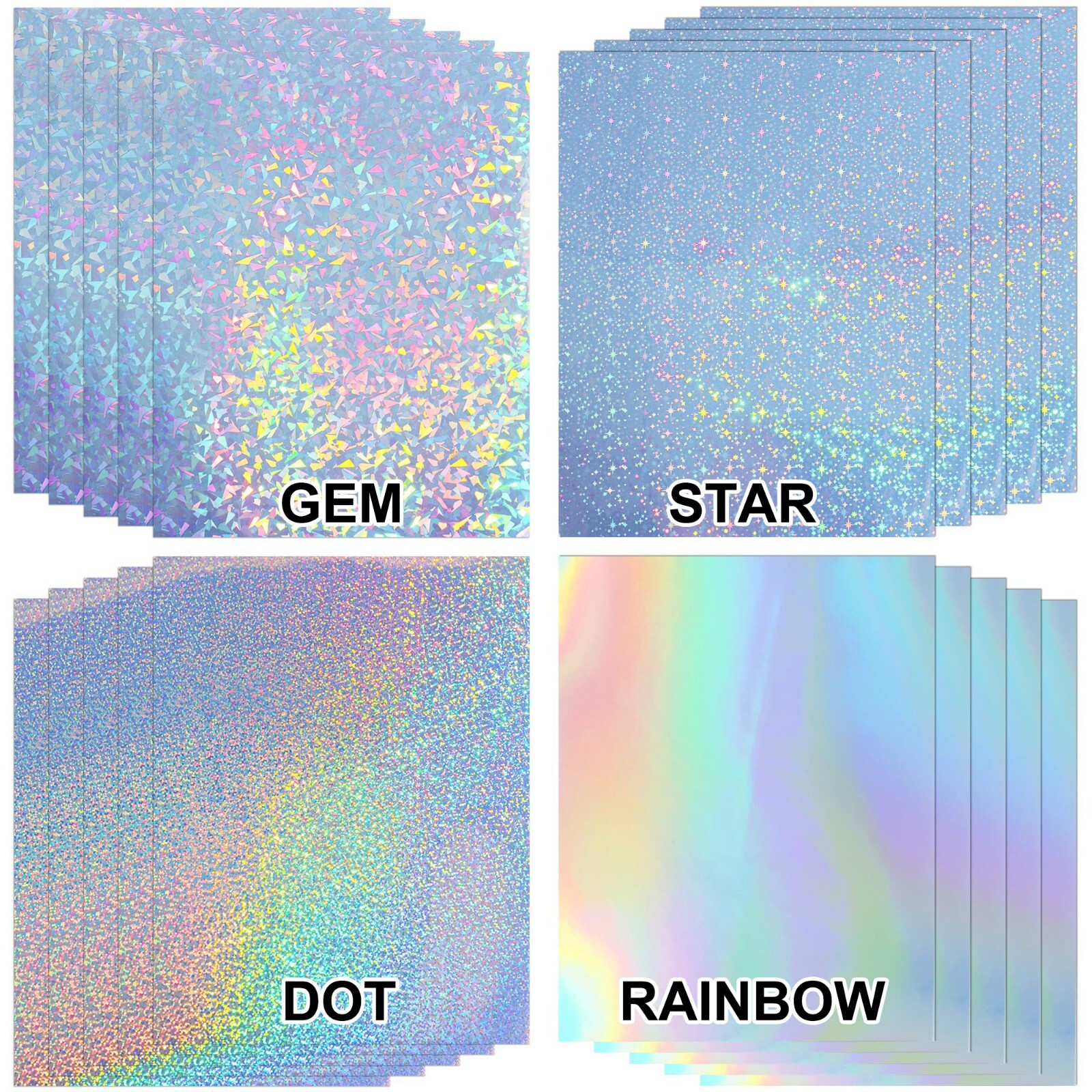 Lot Multiple Patterns – Koala Holographic Vinyl Sticker Paper for Inkjet Laser