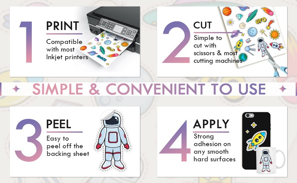 200 Sheets 8.5″x11″ Ink Jet Printable White Glossy Vinyl Sticker PP by Sihl