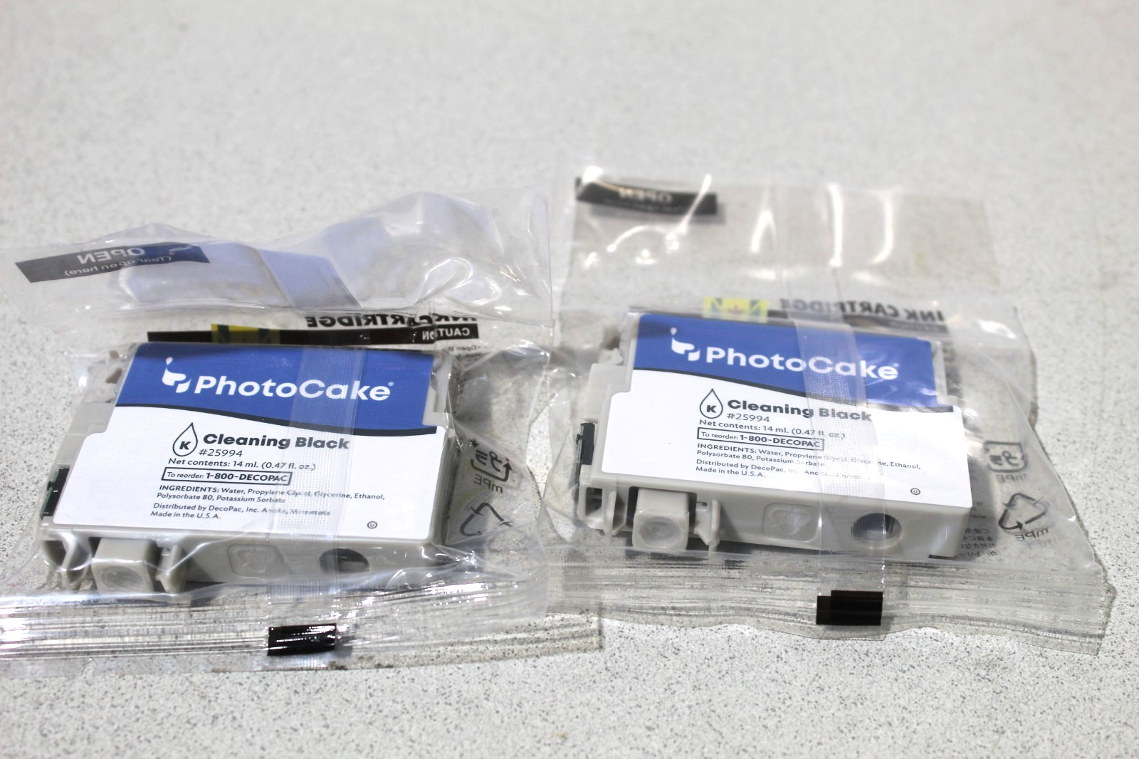 Photo Cake ink Cleaning Cartridges Cyan / Magenta / Yellow/ Black 8 in lot