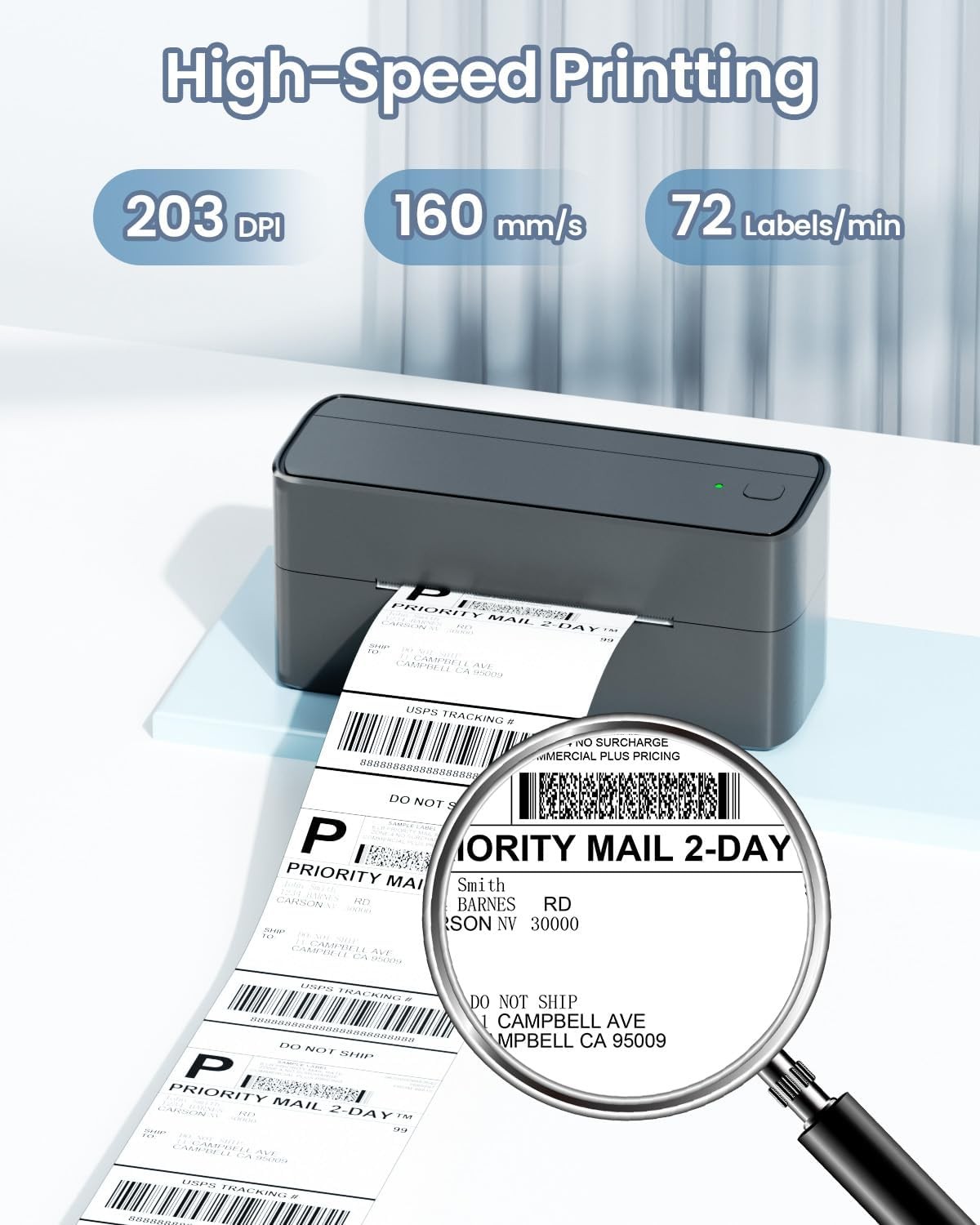 Bluetooth Shipping Label Printer or 4×6 Thermal Paper for Small Business Lot