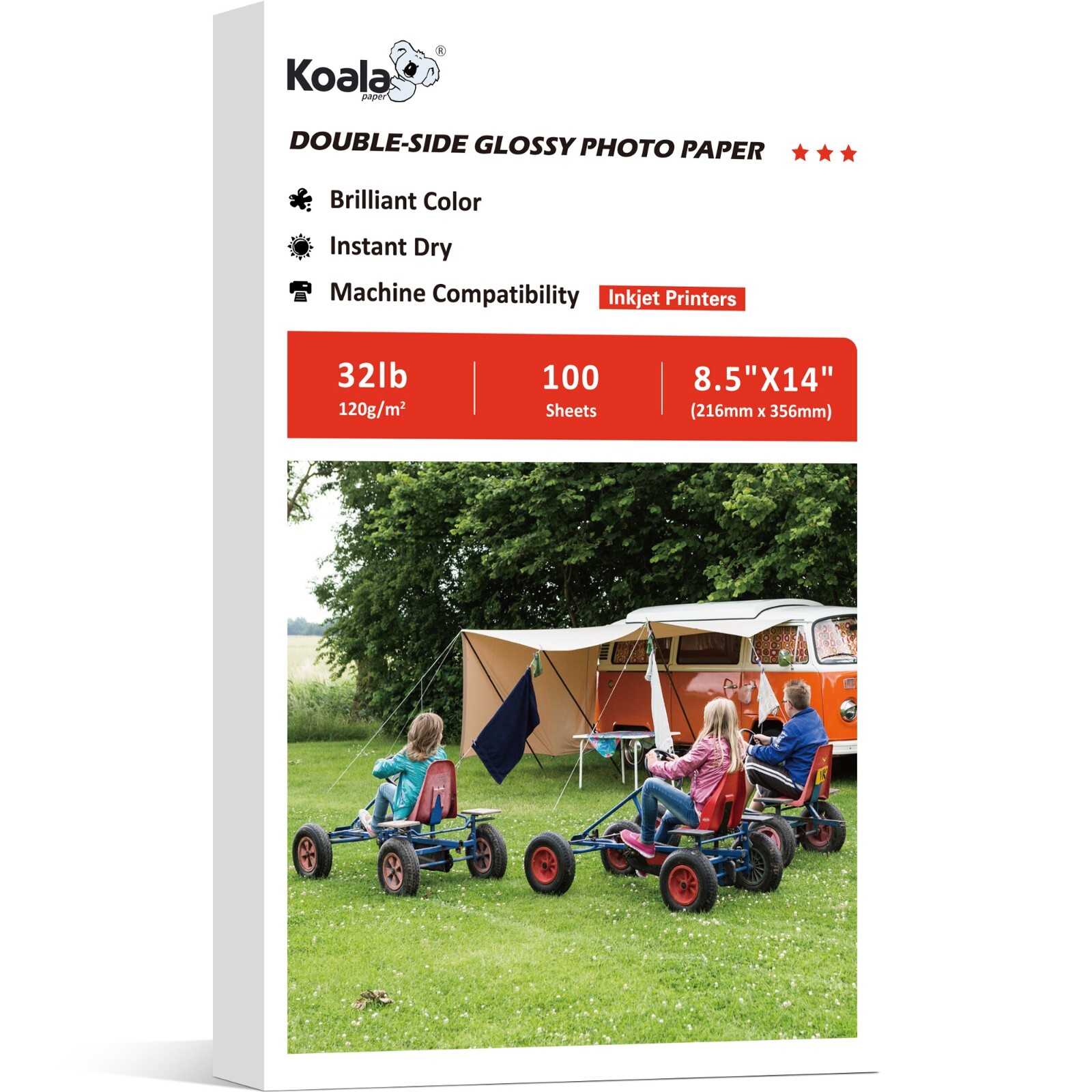 Koala Double Sided Glossy Photo Paper 32lb 8.5×14 Brochure Paper Inkjet Printer