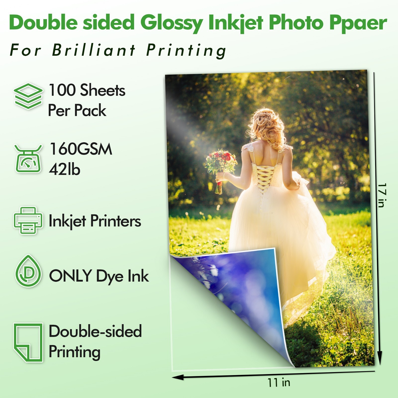 Koala Double Sided Glossy Photo Paper 11×17 42 lb 100 Sheets Inkjet Brochures