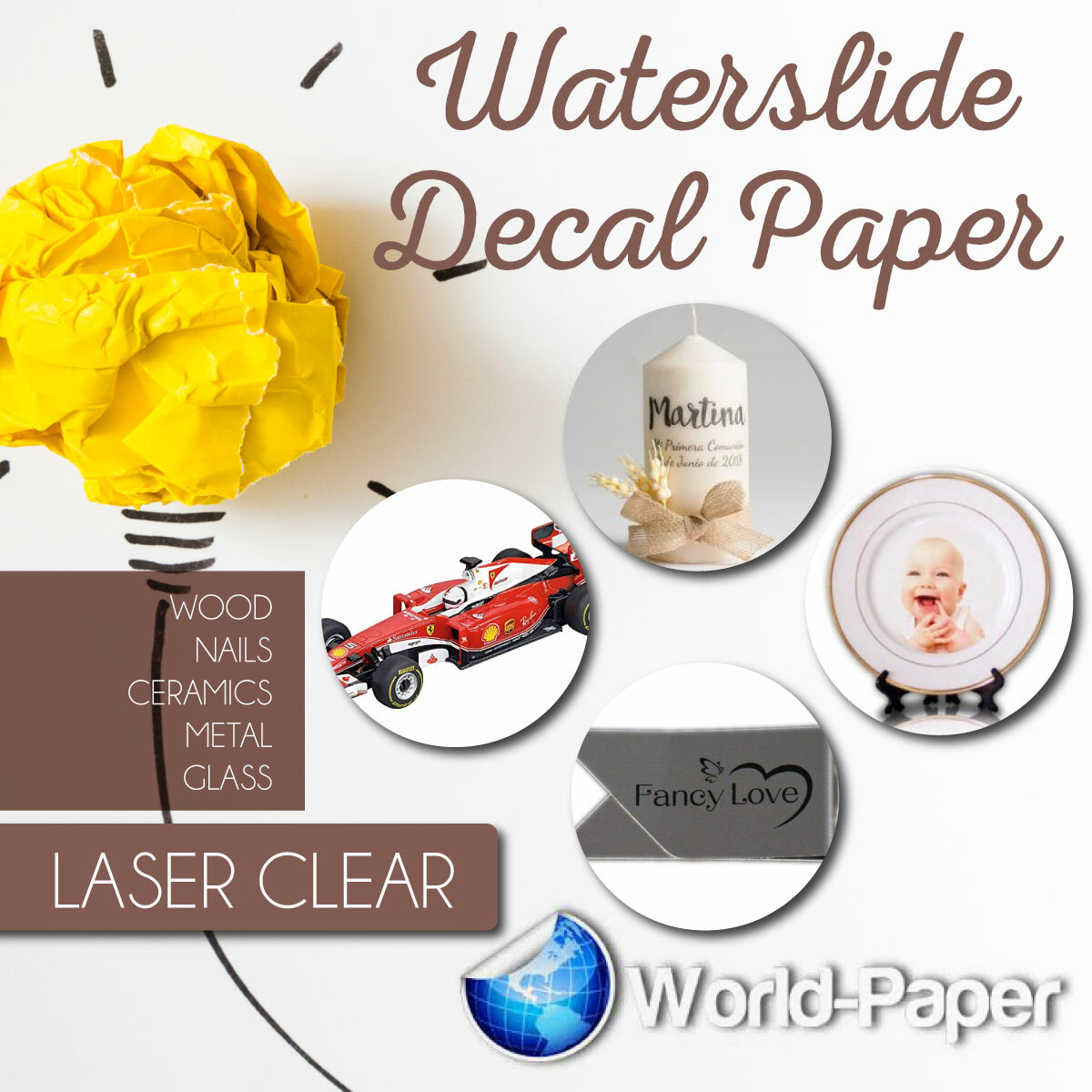 Clear Waterslide Laser Decal Transfer Paper 8.5×11, 25sht MADE IN USA NO CHINA#1