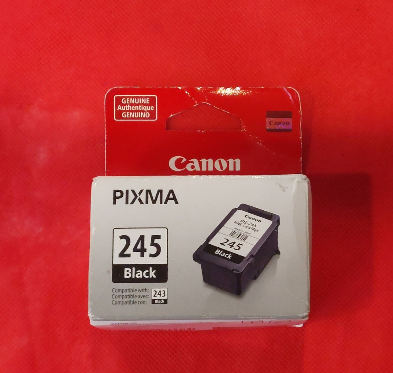 Genuine OEM Canon PG-245 (243 Compatible) Standard Black Ink Cartridge