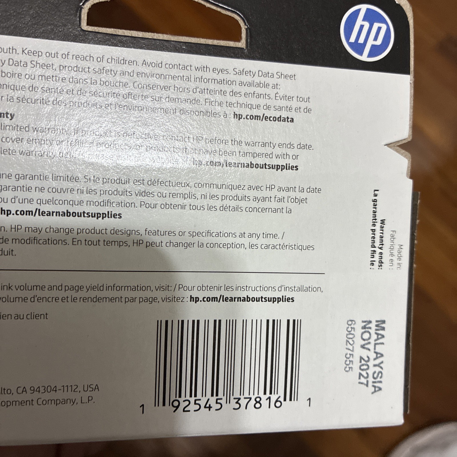 HP 910XL High Yield Black Ink Cartridge, ~720 pages, 3YL65AN#140 New EXP 2027