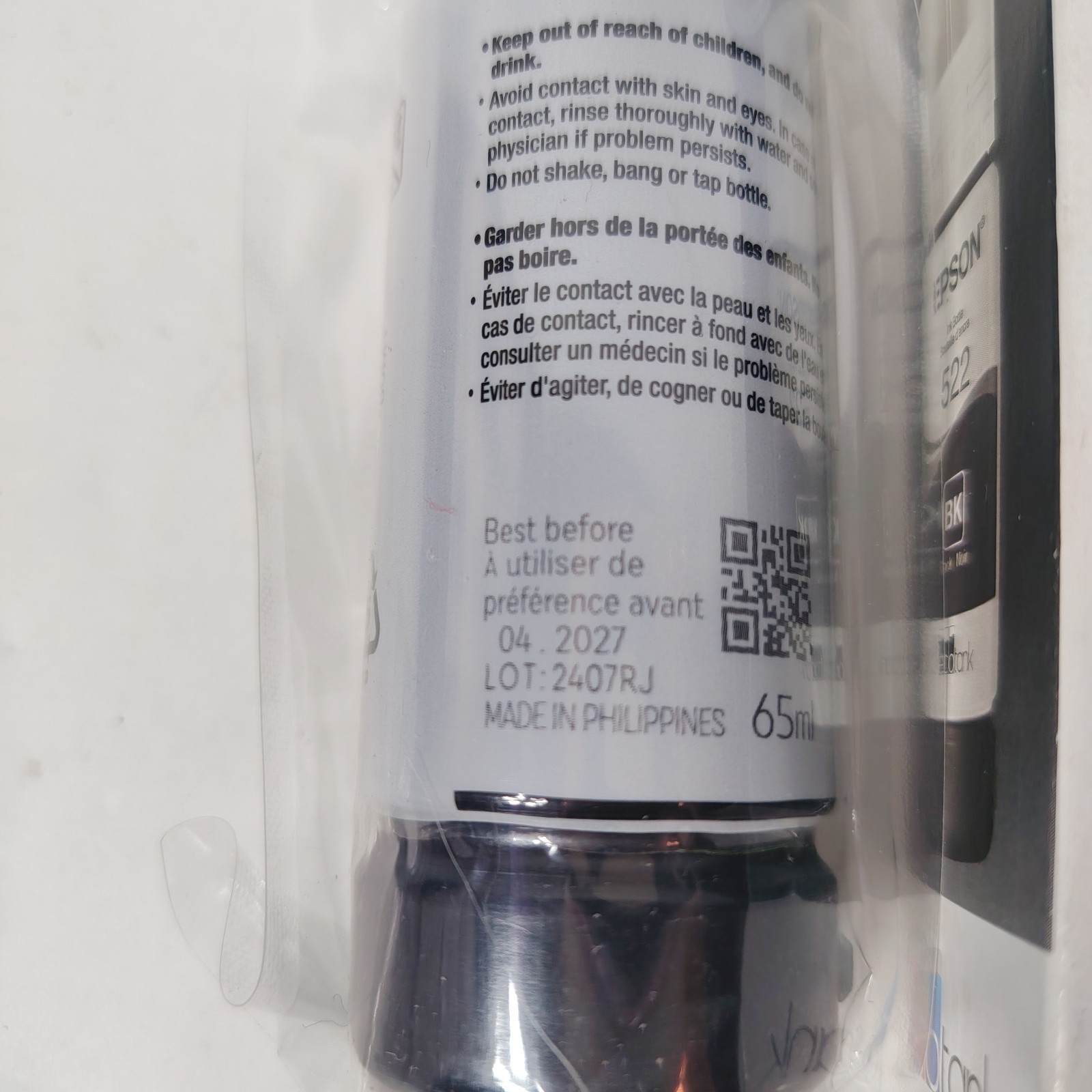 Genuine Epson 522 Black Ink Bottles ET-2720 ET-2800 ET-2803 ET-4700 Exp 04/2027