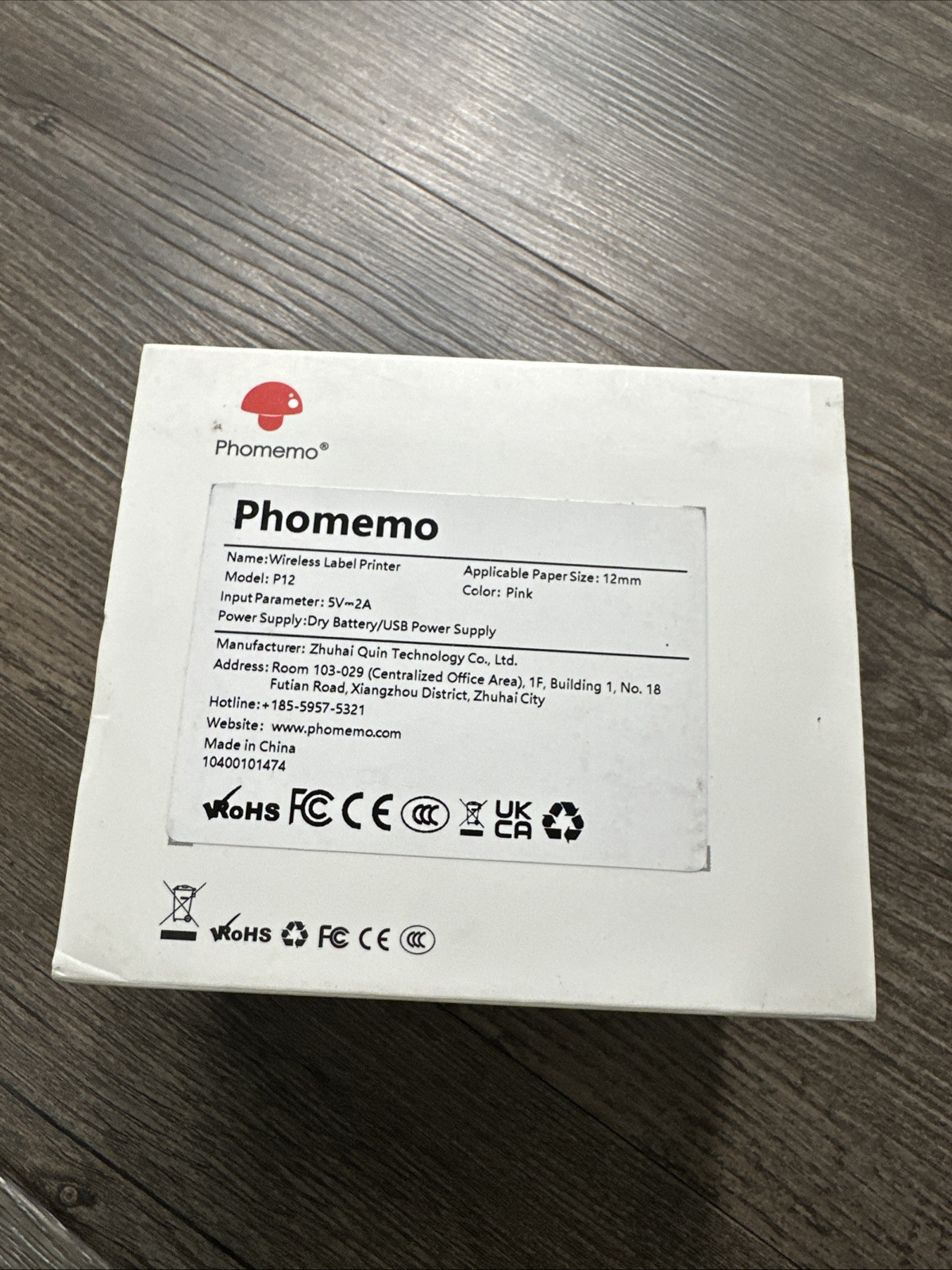 Wireless Pink Colored Phomemo Label Printer P12