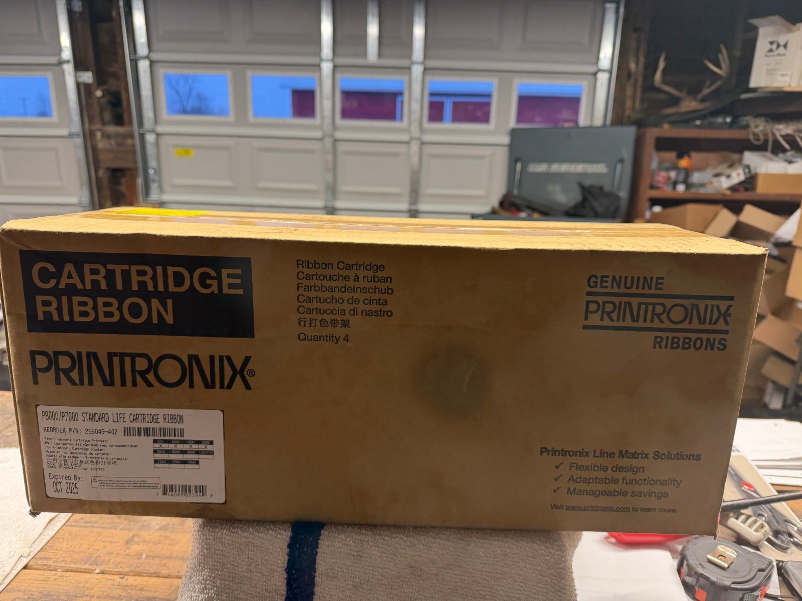 Factory Sealed Box (4) Printronix P8000/P7000 Ex. Life cartridge ribbon 25509-40