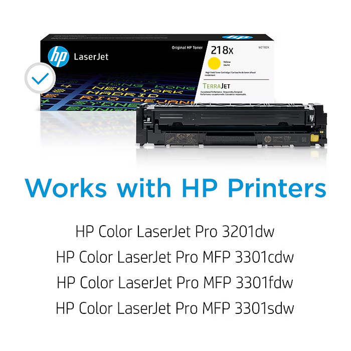 HP 218X Yellow High Yield Toner Cartridge, Prints Up to 2500 Pages (W2182X)