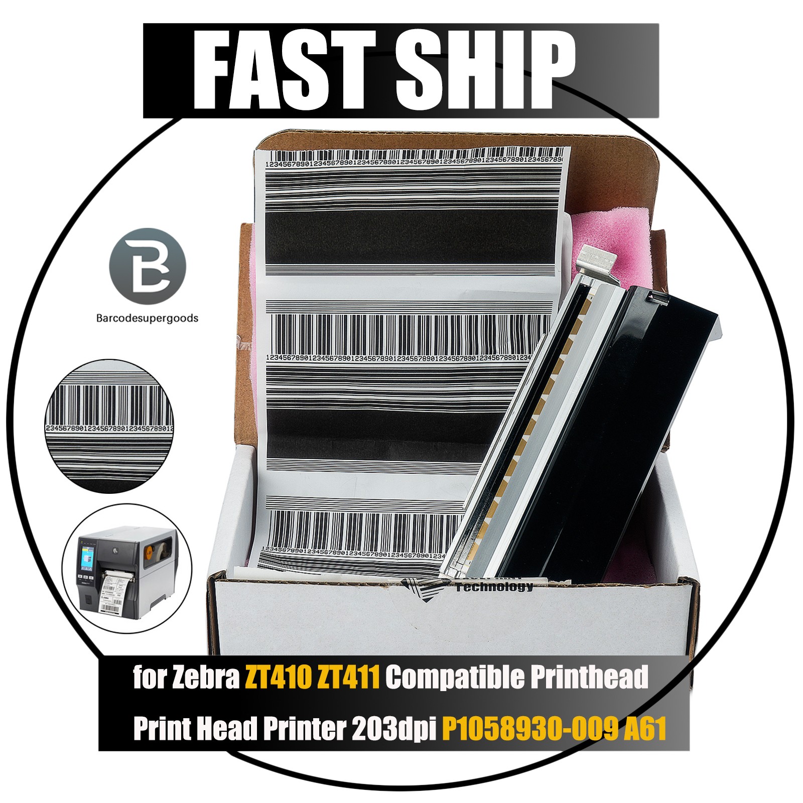 P1058930-009 New Printhead for Zebra ZT410 ZT411 Thermal Printer 203dpi