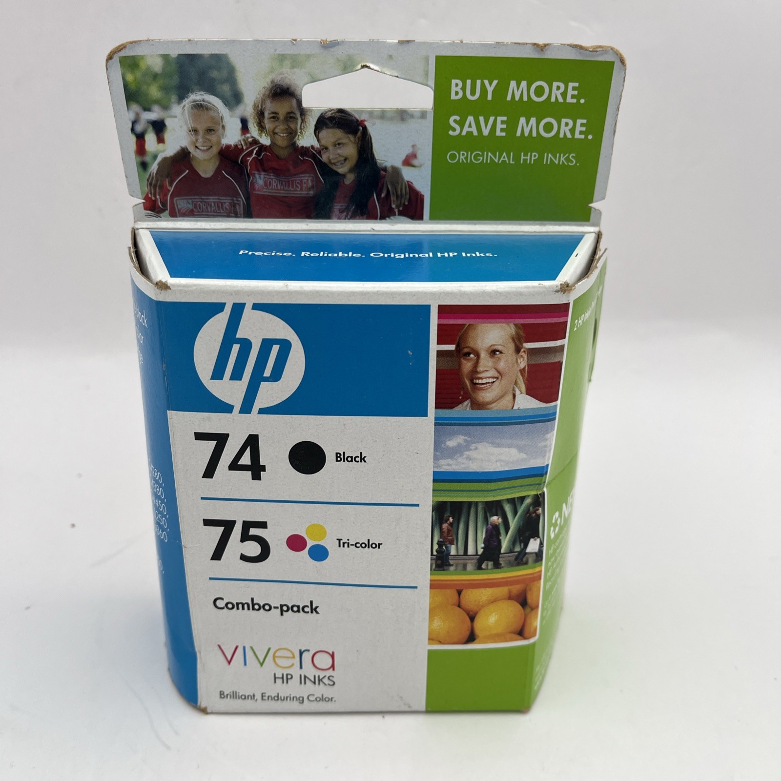 Vivera HP 74 Black 75 Tri-Color Ink Cartridge Combo Pack New Sealed EXP Apr 2011
