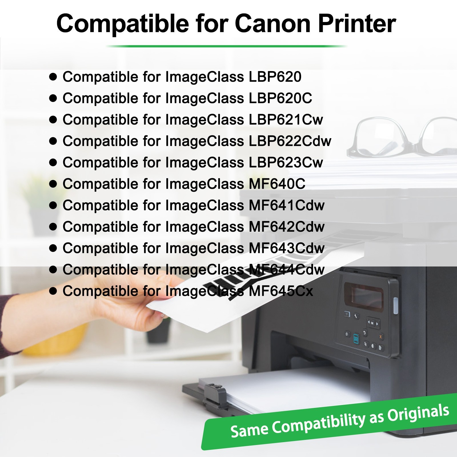 6PK Black CRG054 054 Toner Fits for Canon LBP620 LBP620C LBP621Cw LBP622Cdw LBP6