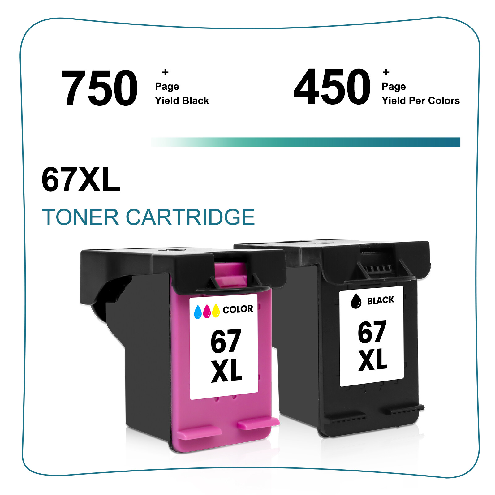 67 XL Ink Cartridge for HP 67XL Deskjet 2720 2755 4155 4158 Envy 6010 6055 6075
