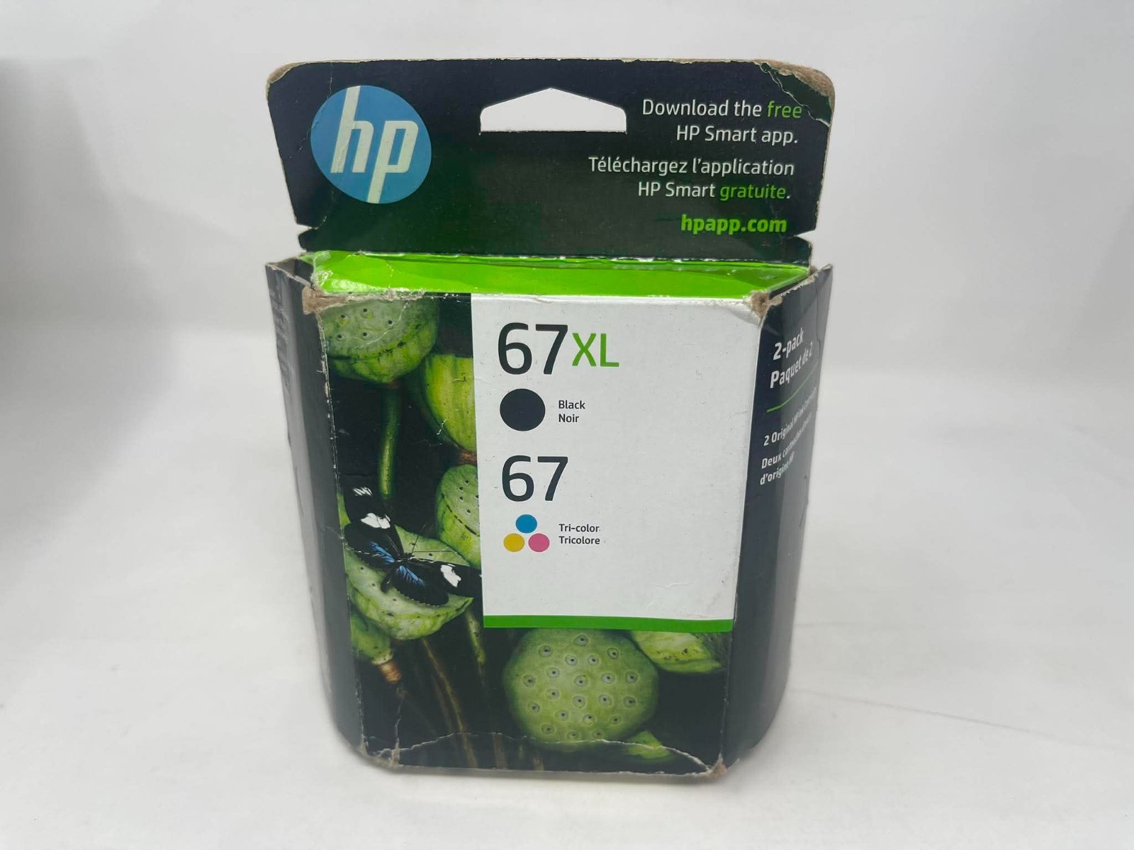 HP 67XL/67 2-Pack Ink Cartridges – Black/Tri-color (3YP30AN) (DAMAGE BOX)