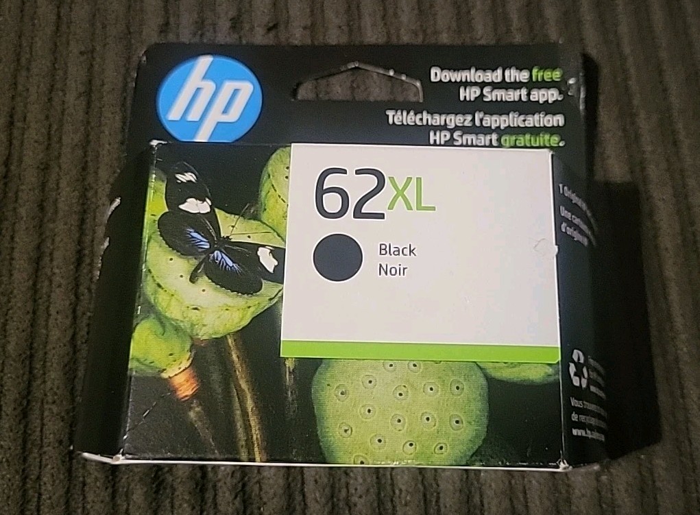 HP 62 XL Black ~Warranty: 8/26