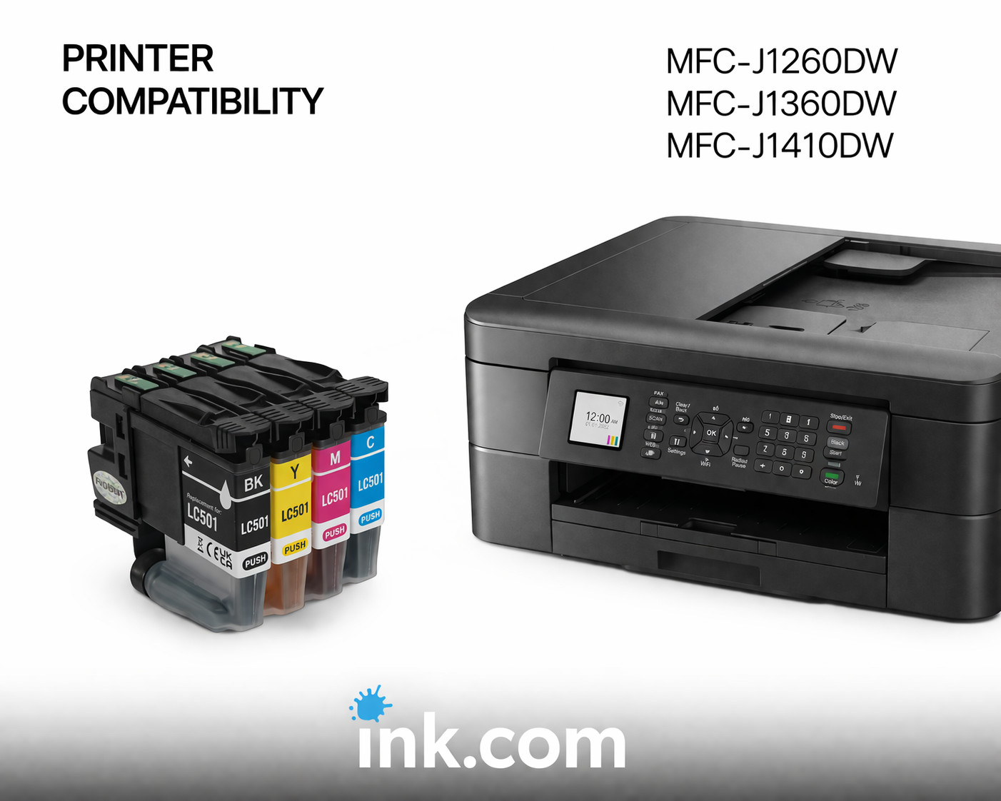 Ink .com LC501 Compatible Ink Cartridge for Brother MFC-J1260, J1360DW, J1410DW