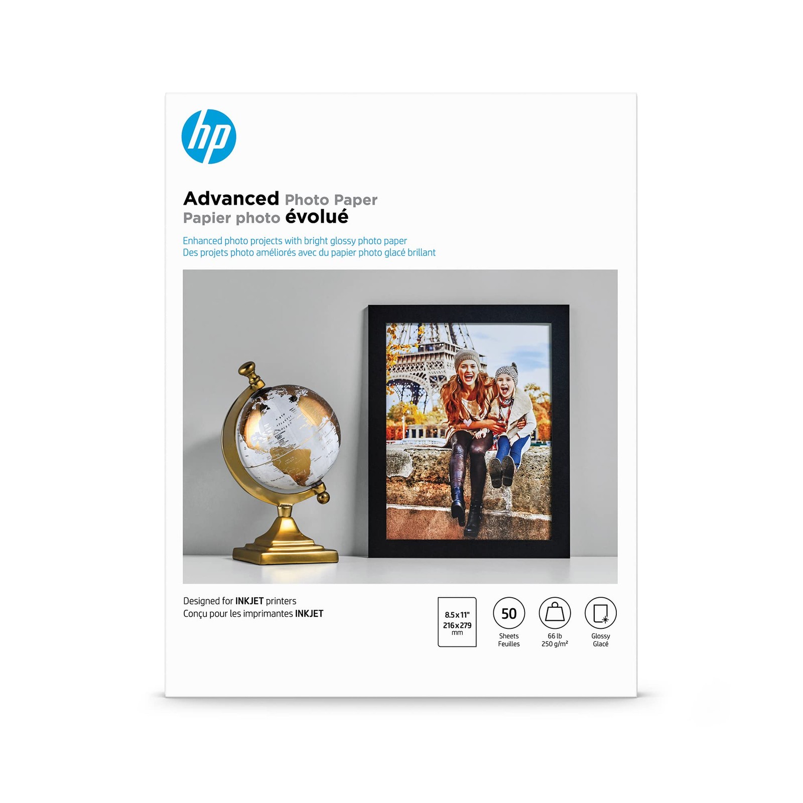 HP Advanced Photo Paper, Glossy, 8.5×11 in, 50 sheets Q7853A