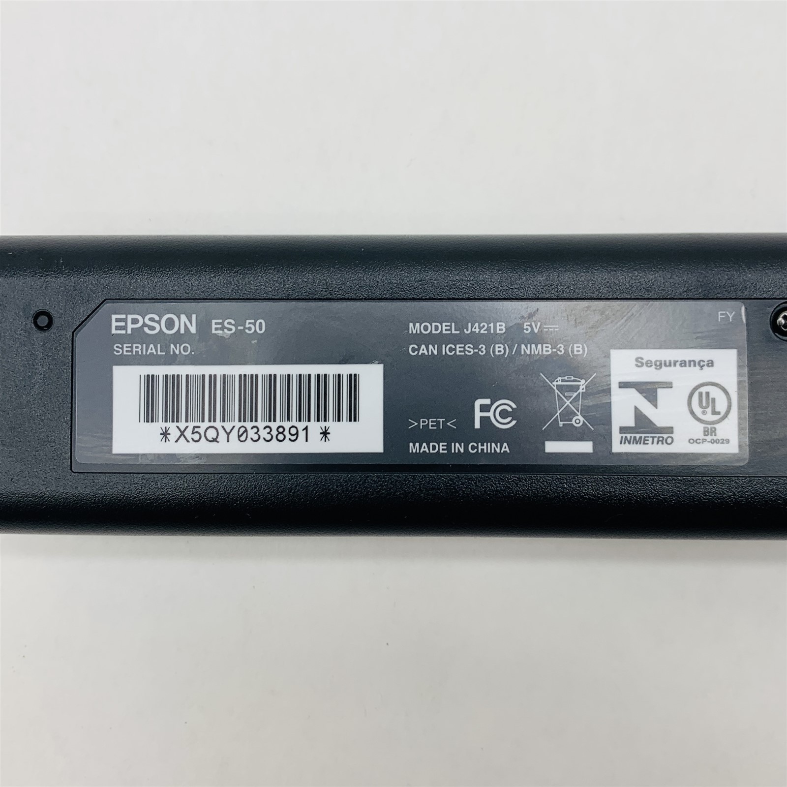 Epson ES-50 Portable Document Scanner USB Powered J421B (9,658 Total Scans)