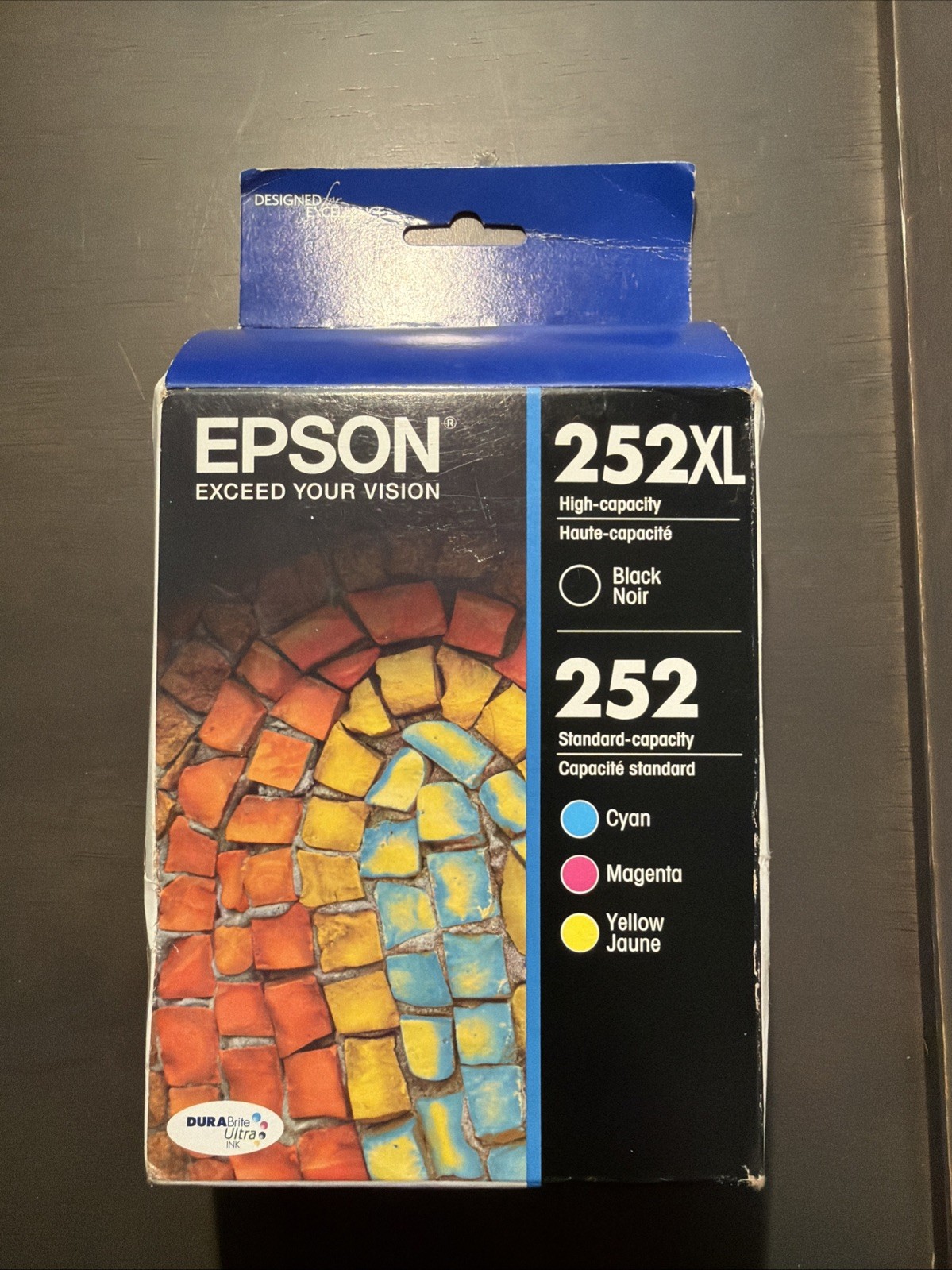 Epson 252XL Black & 252 Color Ink Cartridges Yellow/Magenta/Cyan (In Date) NEW !