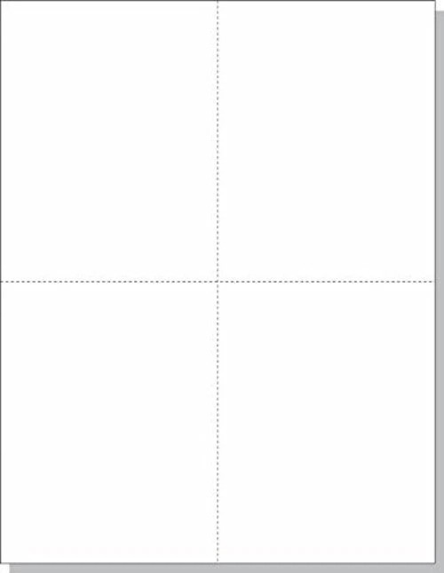 Bulk White Postcard Sheets 4-up Perforated – 1000 Cards