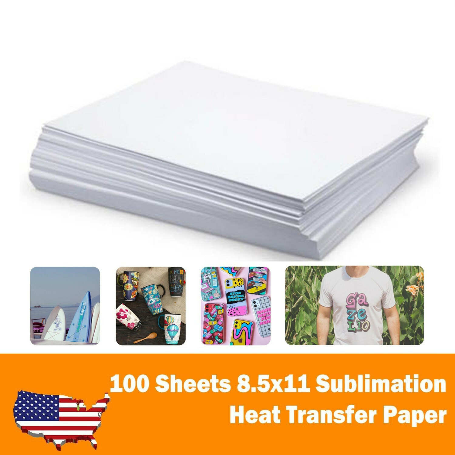 Koala Sublimation Paper Heat Transfer 8.5×11 100 Sheets for Inkjet Printer Epson