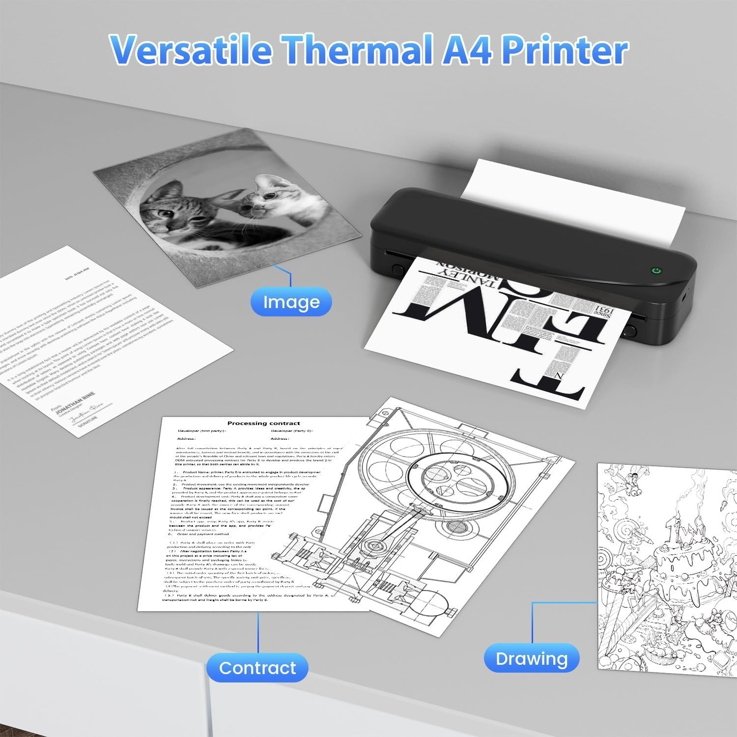 Phomemo M833 Thermal Printer Portable Mobile Inkless Printer for A4/USLetter LOT
