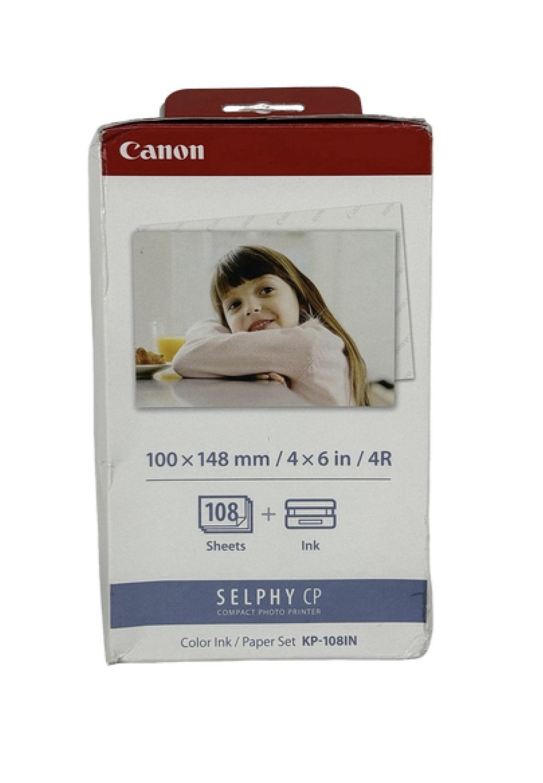 Canon 3115B001 (KP-108IN) Color Ink & Paper Set ~ Clear/Cyan/Magenta/Yellow