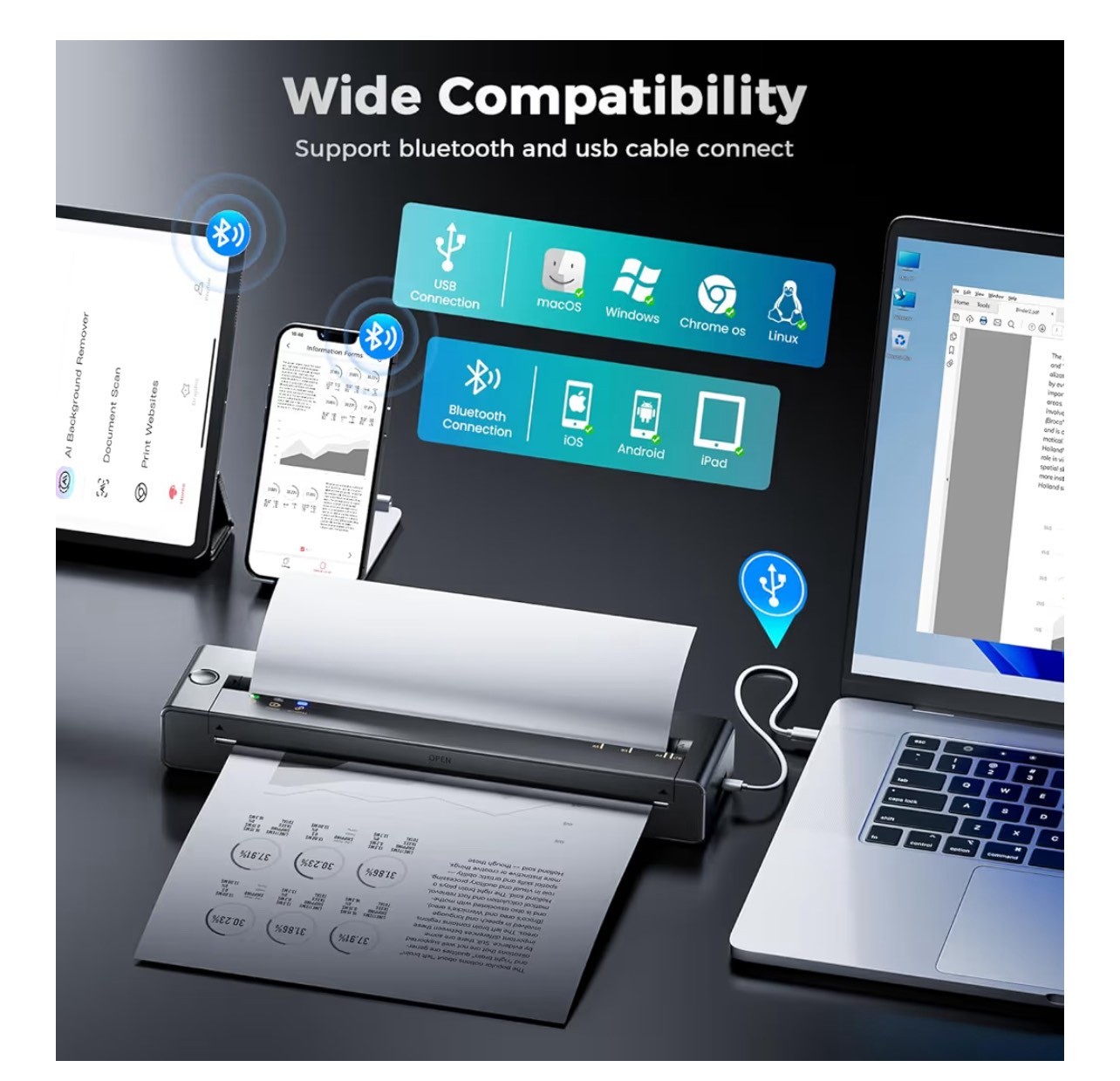 WIRELEES Tattmuse portable printer. For Travel, Made in China. NWT
