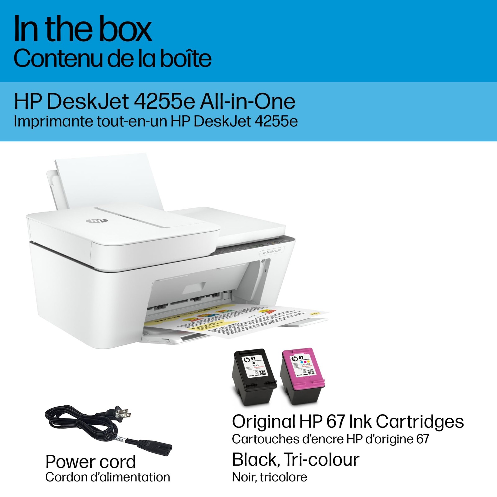 HP DeskJet 4255e Wireless Color Printer with Auto Document Feeder 60 Sheet Ca…