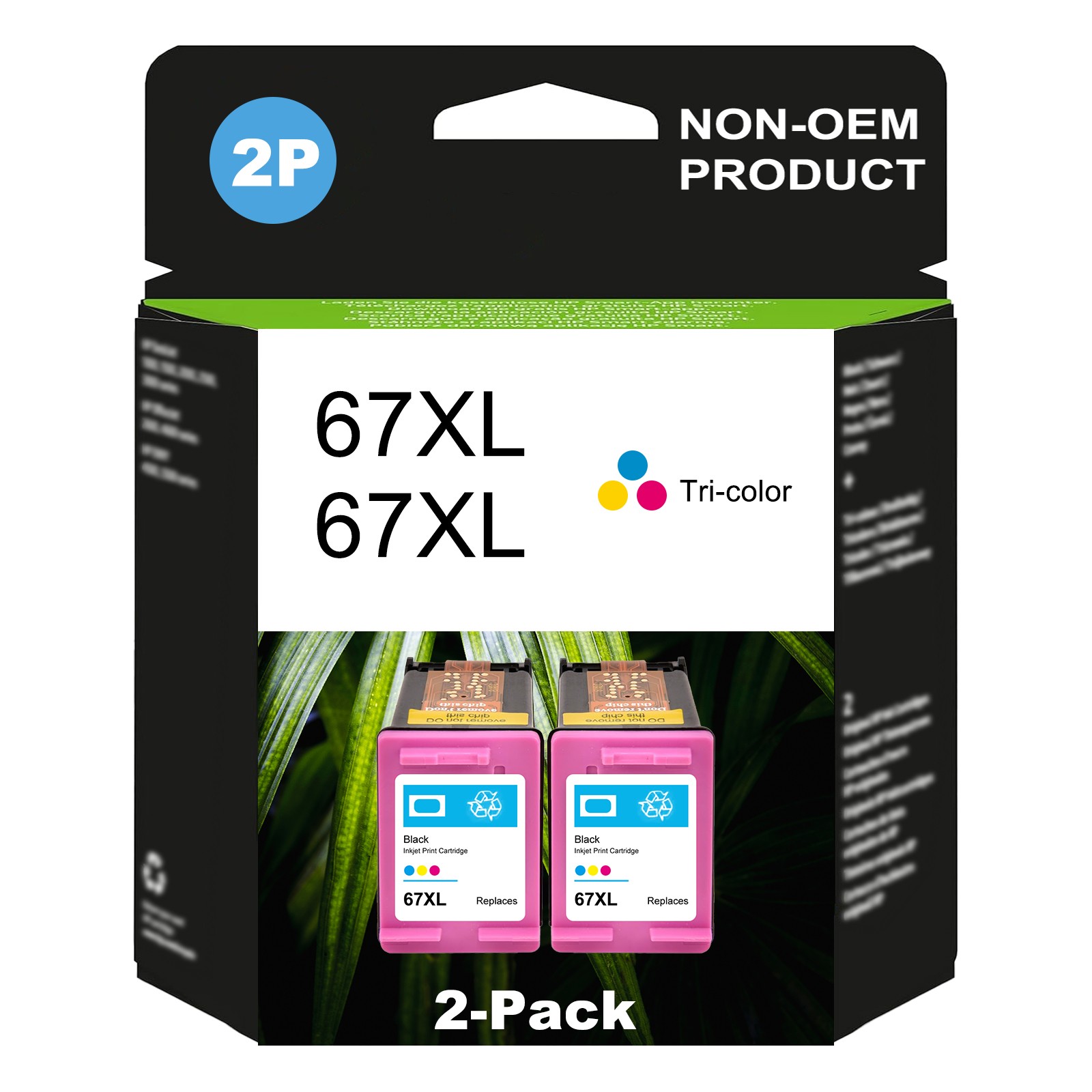 2PK 67XL Color Ink Cartridges for HP 67 Ink XL Deskjet 2700e 4155e printer