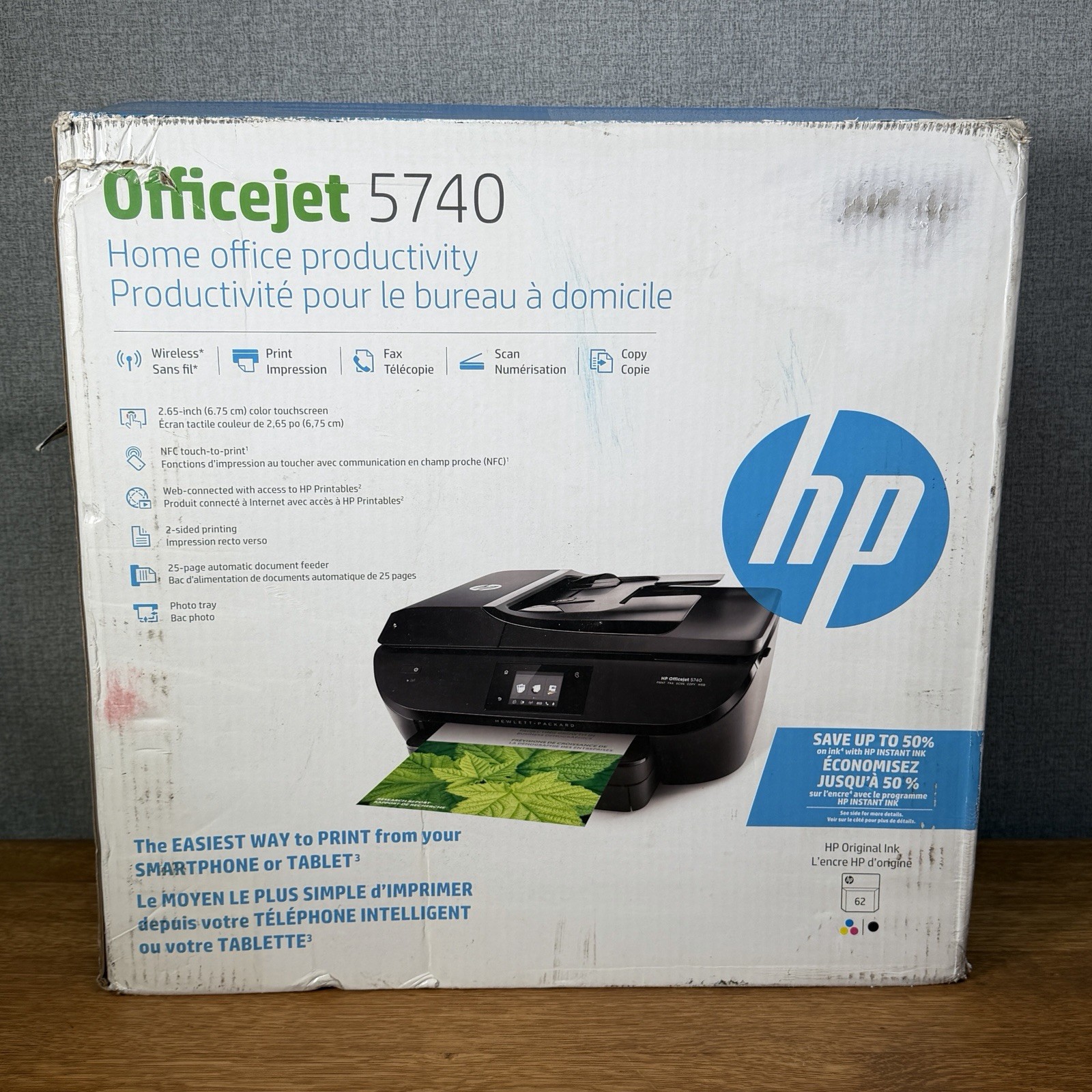 Brand New HP OfficeJet Printer 5740 All In One Print Fax Scan Copy Wireless