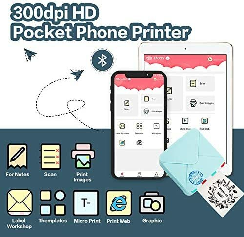 Mini Thermal Photo Printer Bluetooth Label Printing Machine or Thermal Paper Lot