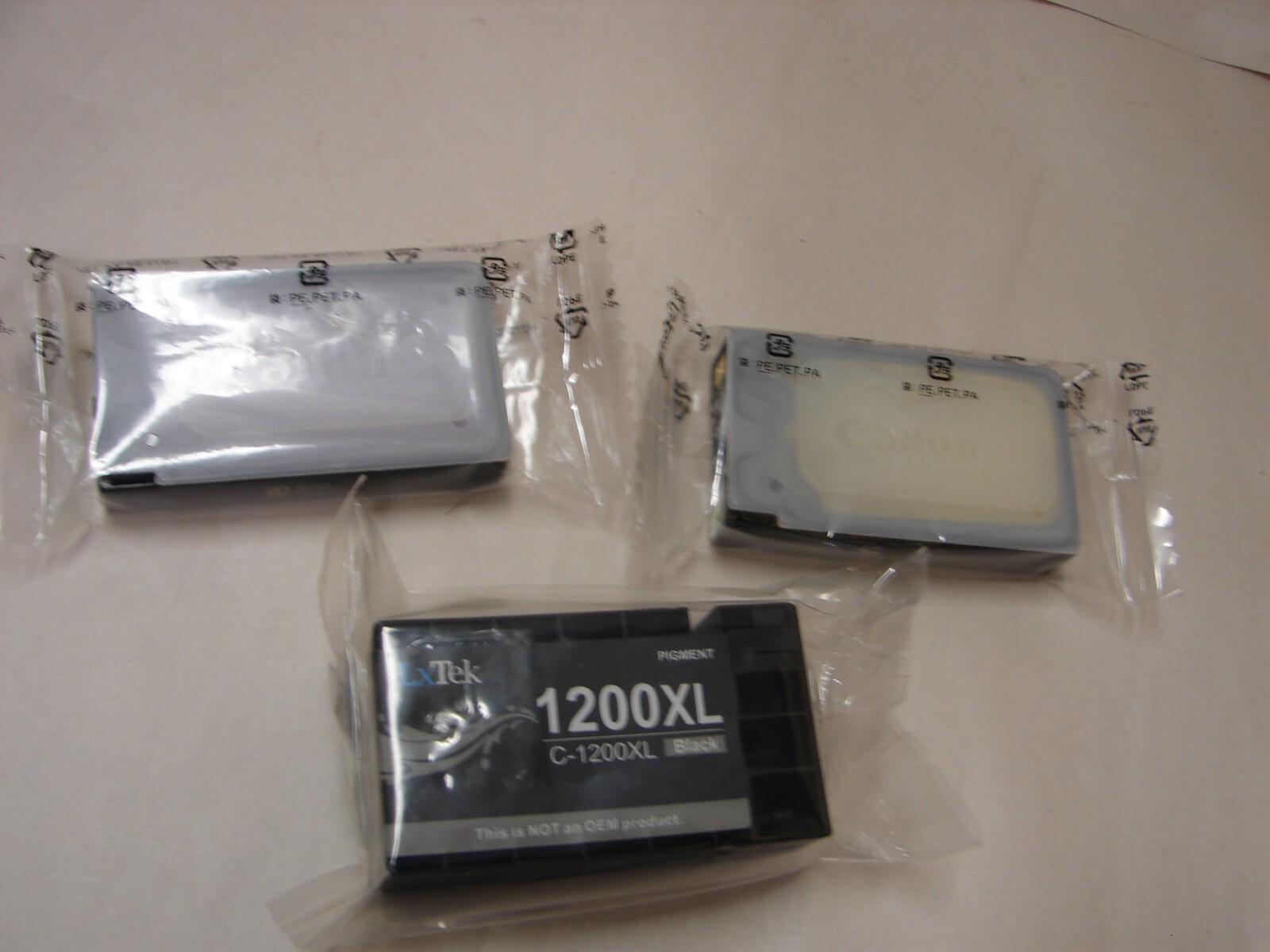 TWO Genuine Canon PGI-1200M & PGI-1200Y & ONE LxTEK C-1200XL Black – SEALED