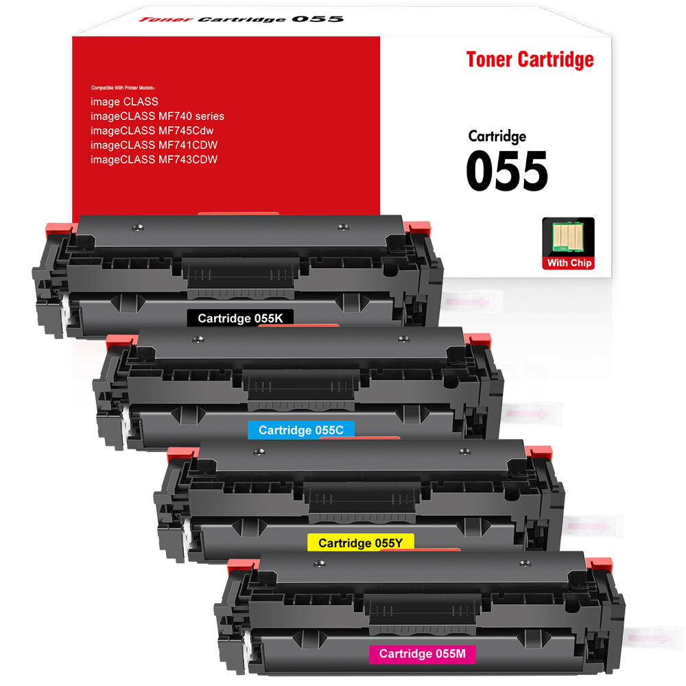 4PK Color Toner Compatible With Canon 055 With Chip imageCLASS MF743CDW LBP664CX