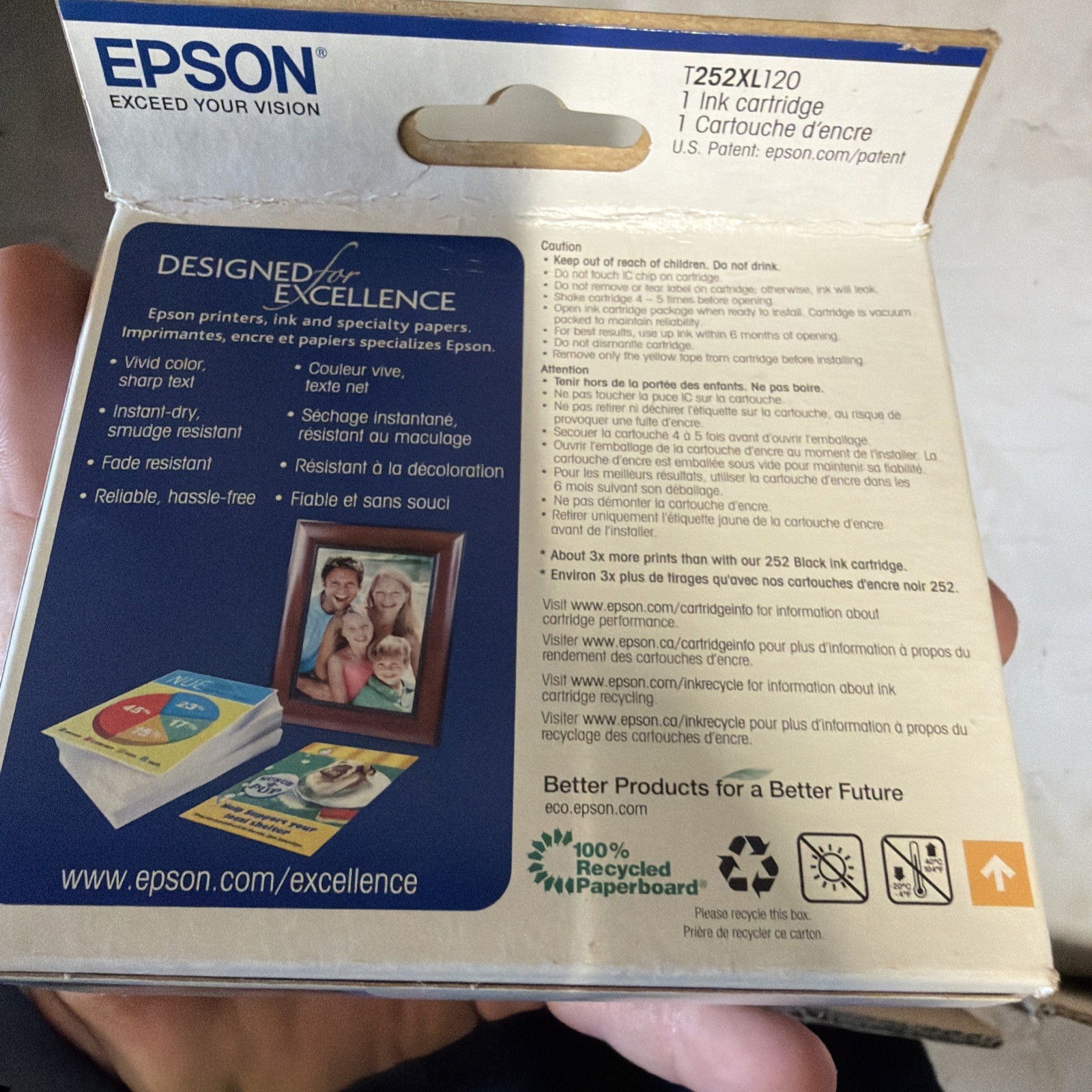 Genuine Epson 252XL Black Ink Cartridge High Capacity 3X More Prints New 09/20