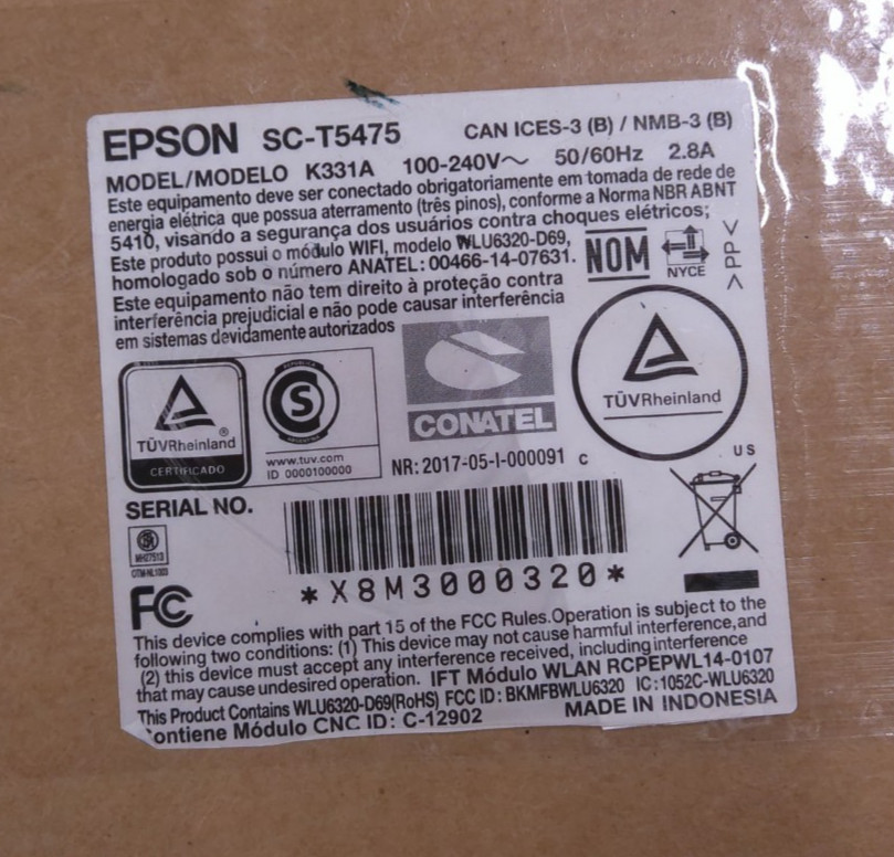 Epson SC-T5475 Ink Supply System Assembly | Genuine | Used | Tested