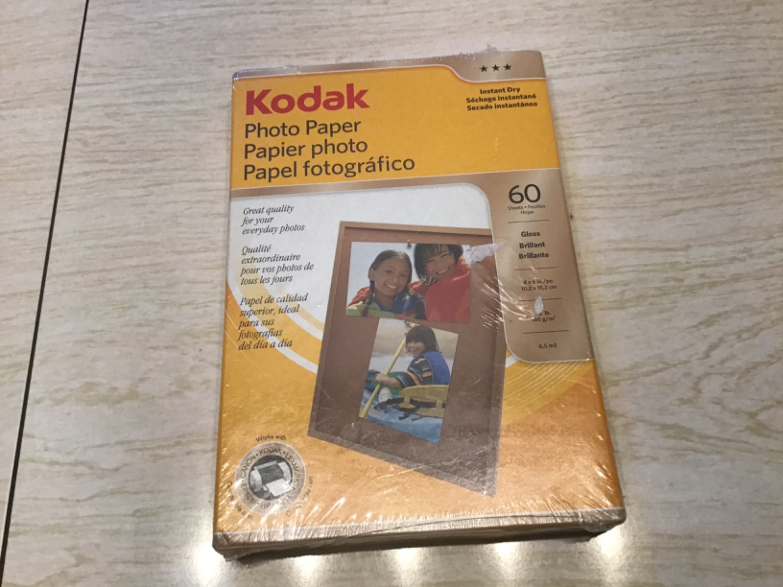 NEW SEALED KODAK Photo Paper 60 Sheets Gloss 4X6″ 10X15cm 165gsm Instant Dry