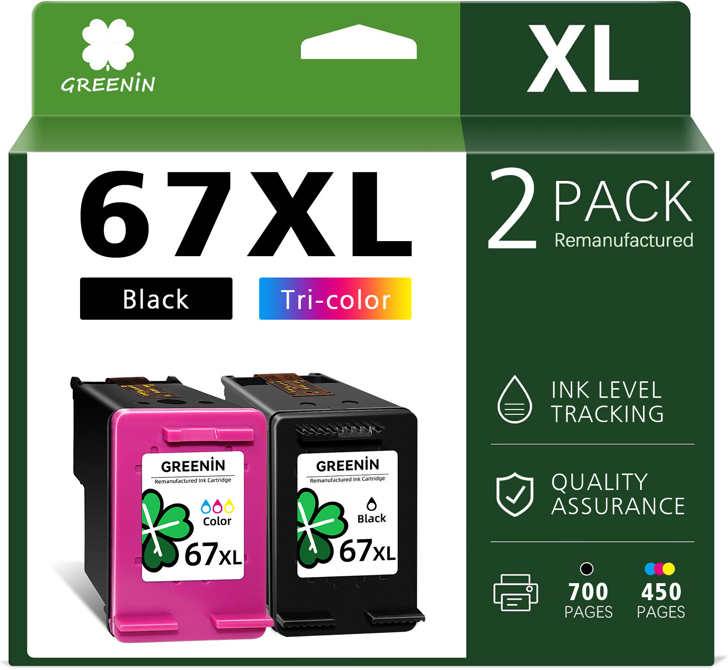 For HP 67XL Ink Cartridge for HP 67 Deskjet 2755 4155 2700e Envy 6010 6055 6020e