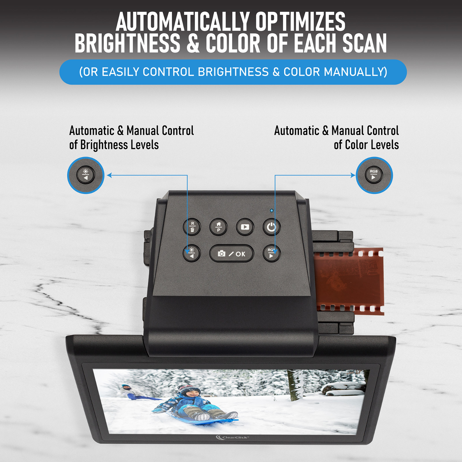 ClearClick Virtuoso 3.0 22MP Film & Slide Scanner 5″ LCD 35mm 126 110 Negatives