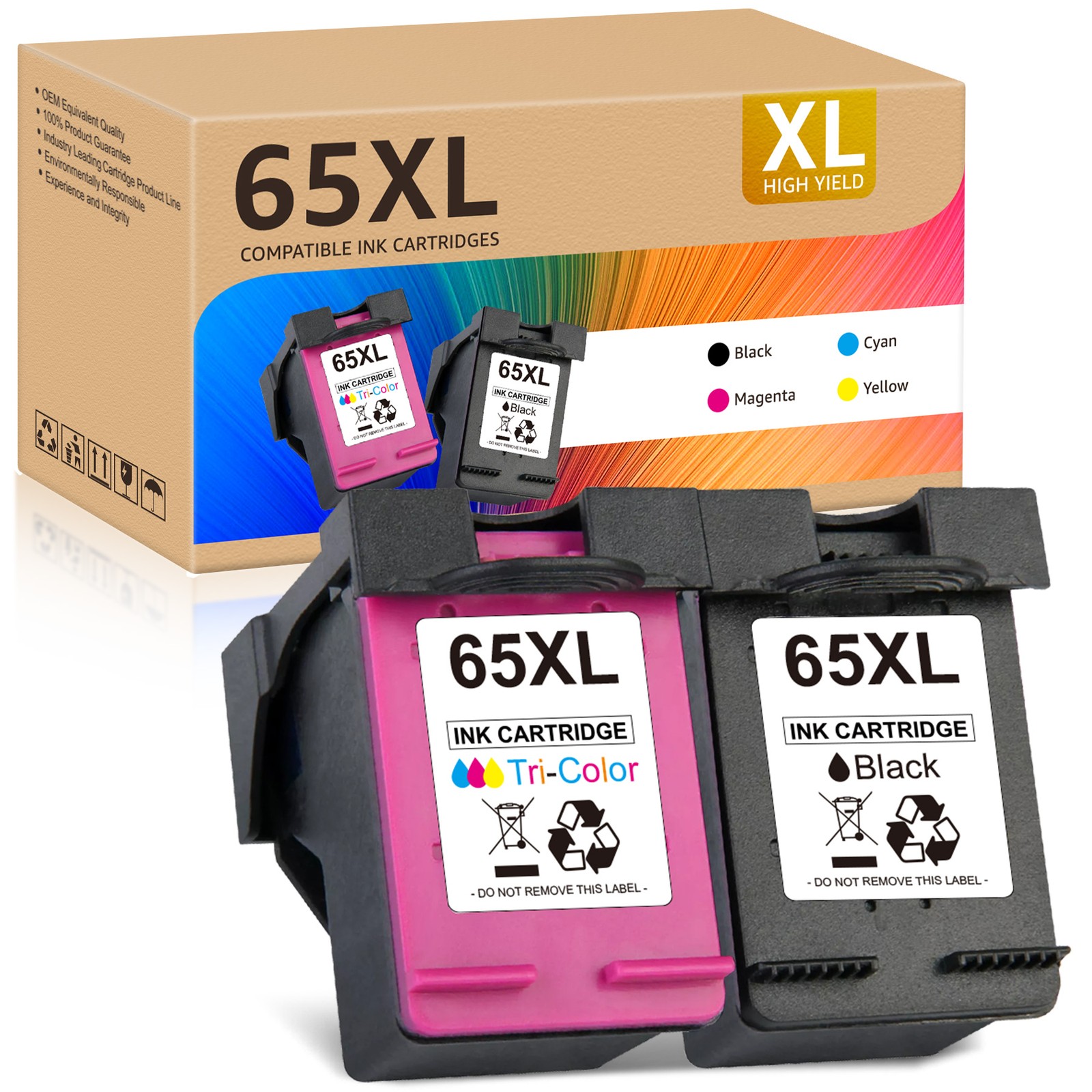65XL 65 Ink Cartridge For HP ENVY 5010 5055 5052 Deskjet 2600 2652 2636 Printer