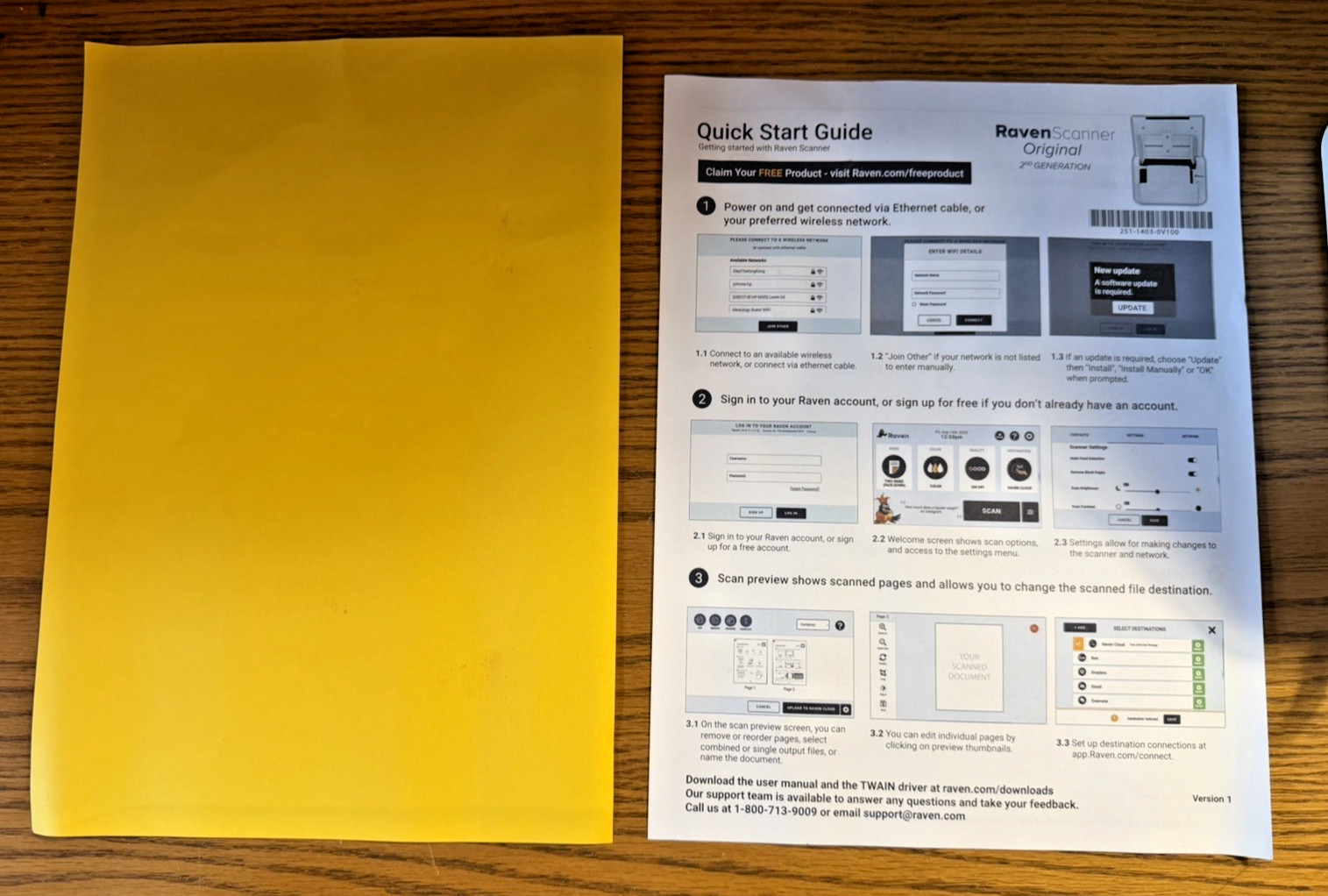Raven Scanner Original 2nd Gen Duplex Document Scanner 8″ Touchscreen WITH BOX