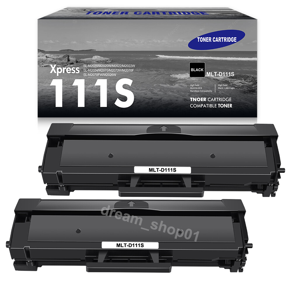 2PK MLT-D111S Toner Compatible with Samsung 111s Xpress M2020w M2070fw M2070w
