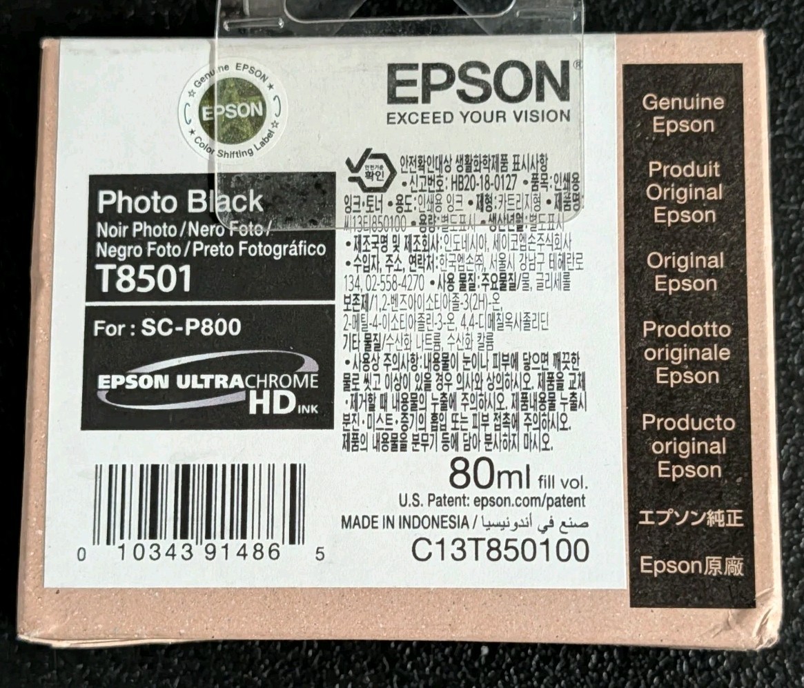 Genuine Epson SC-P800 Photo Black Ink Cartridge T8501