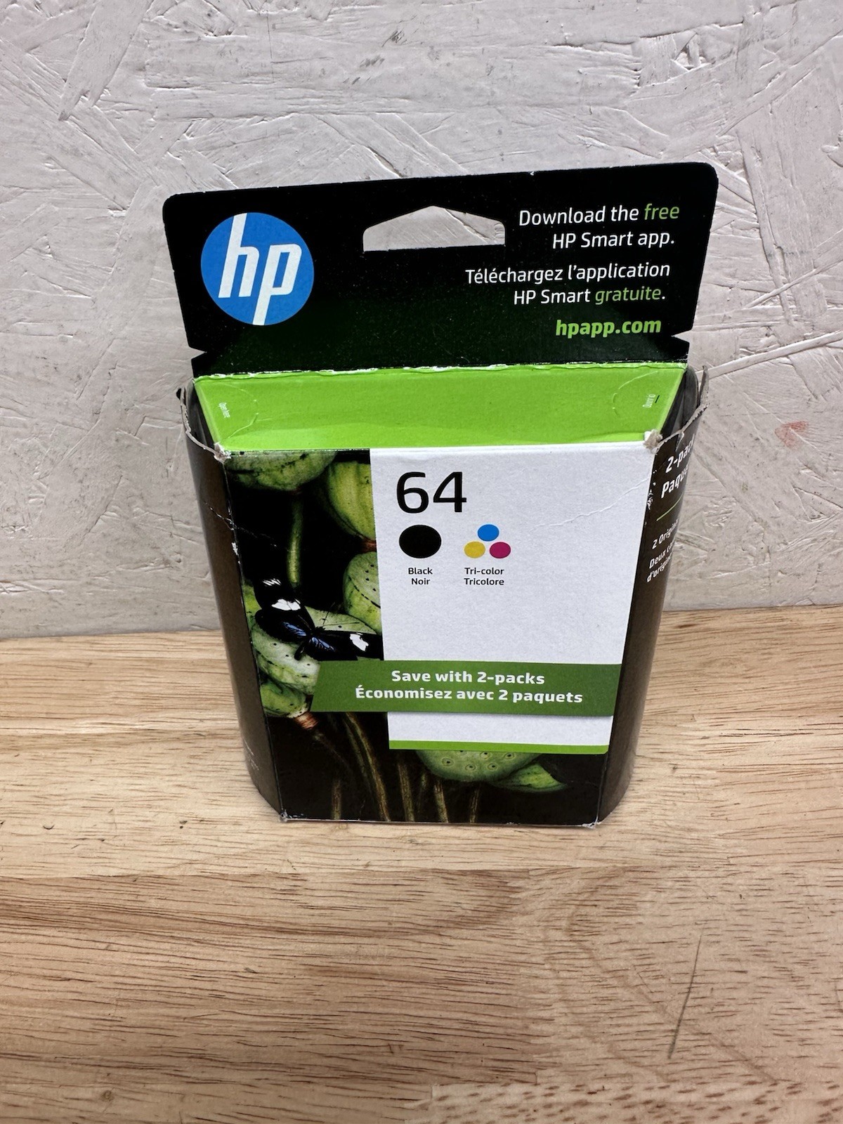 Genuine HP 64 Black & Tri-Color Ink Cartridge – New Exp May 2027