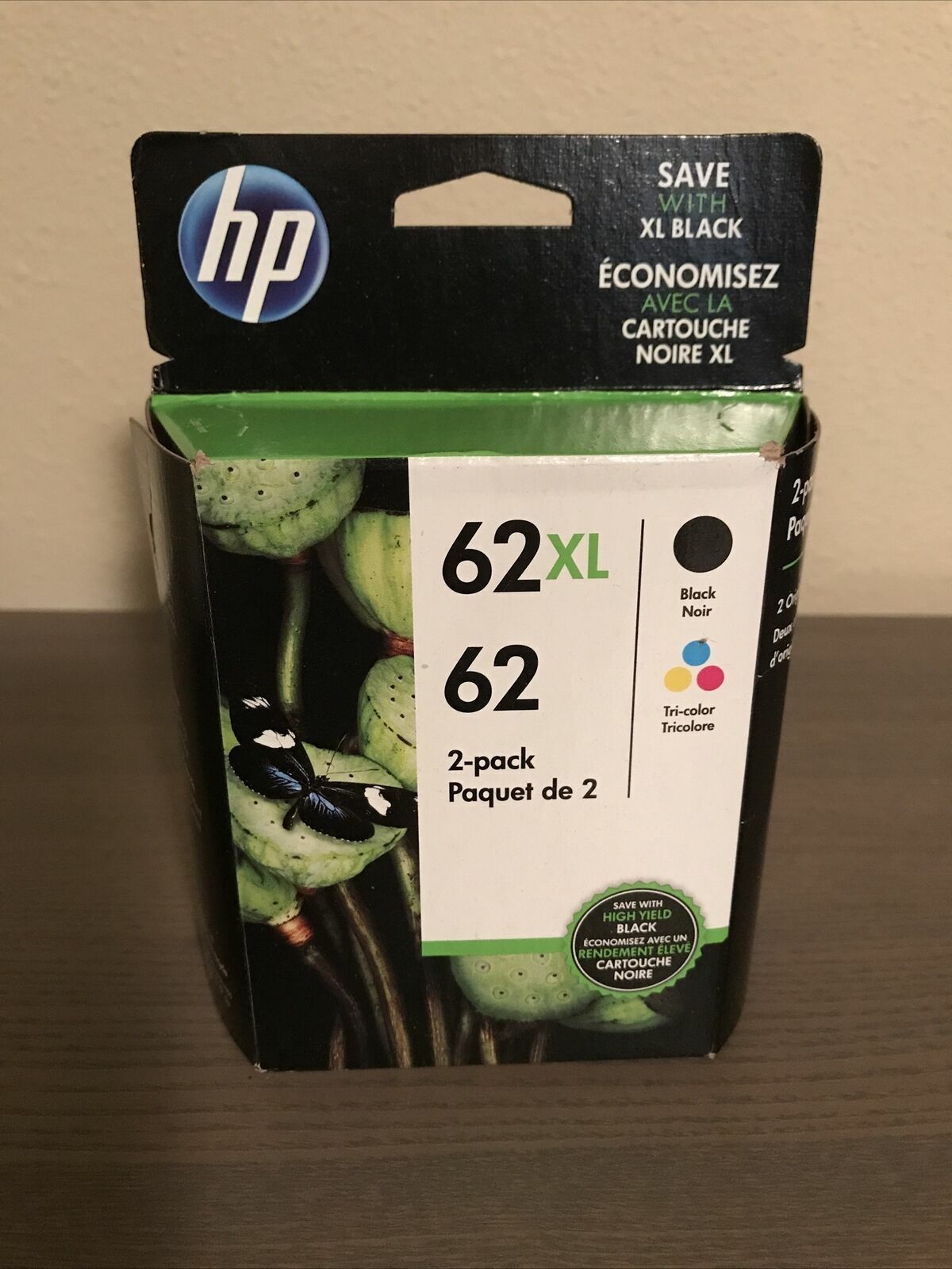 Genuine HP N9H67FN HP 62XL Black & HP 62 Tri-Color Combo Pack Exp 2021/2022/2023