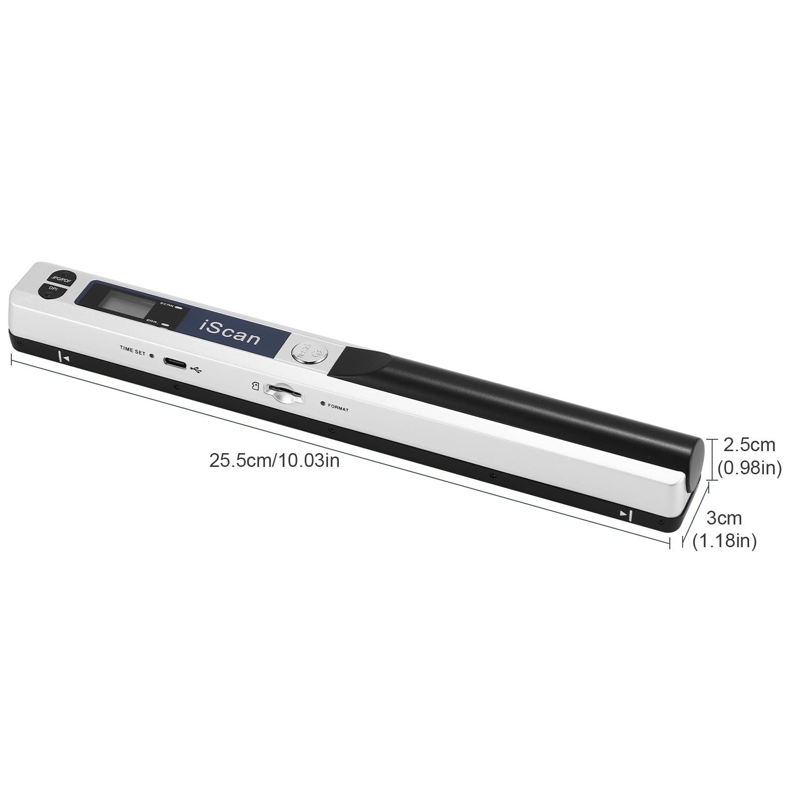 Handheld Portable Document Scanner 900DPI, A4 Color Photo Wand, JPG/PDF, 16GB SD