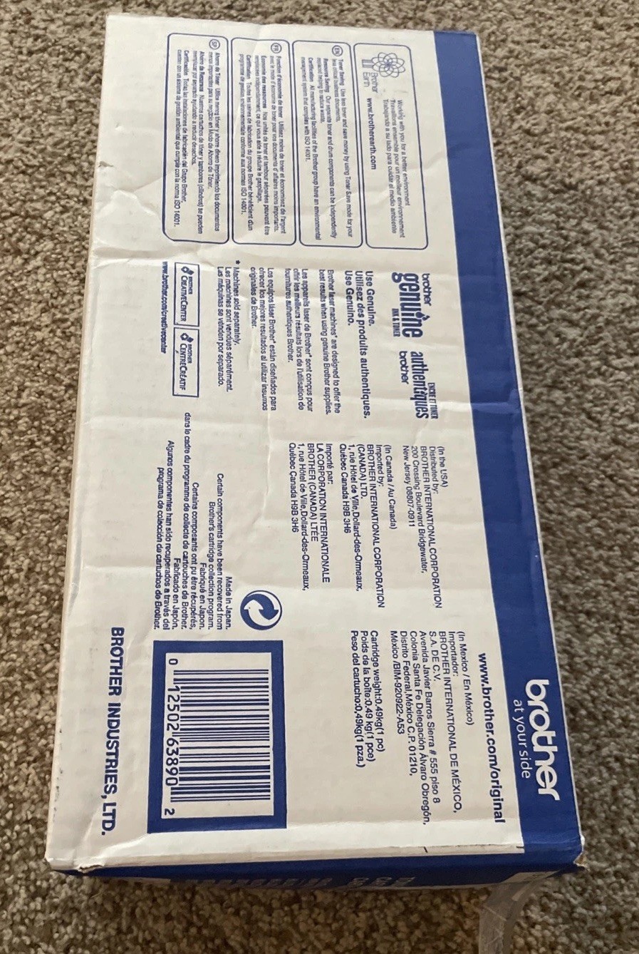 Brother TN630 Laser Toner Cartridge OEM New in Open Box